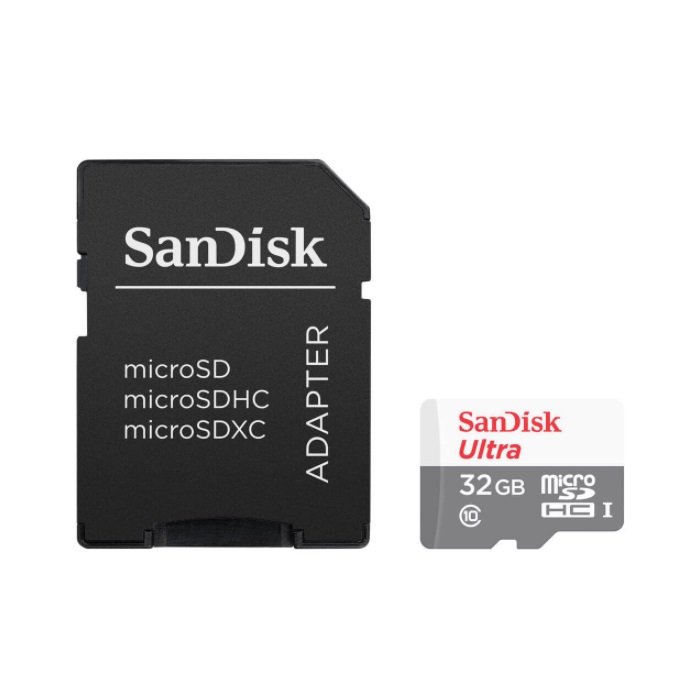 Memoria MicroSD Sandisk 32GB Ultra Clase 10 con adaptador. Paquete con 5 piezas.