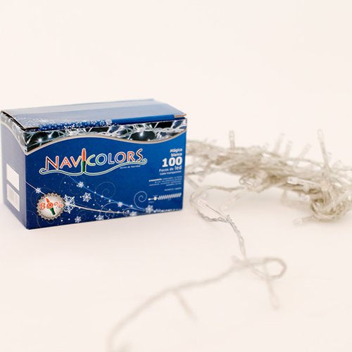  OFERTA 6 PACK Serie de 100 Luces Navideñas Blancas LED Cable Transparente (Paquete de 6 cajas)