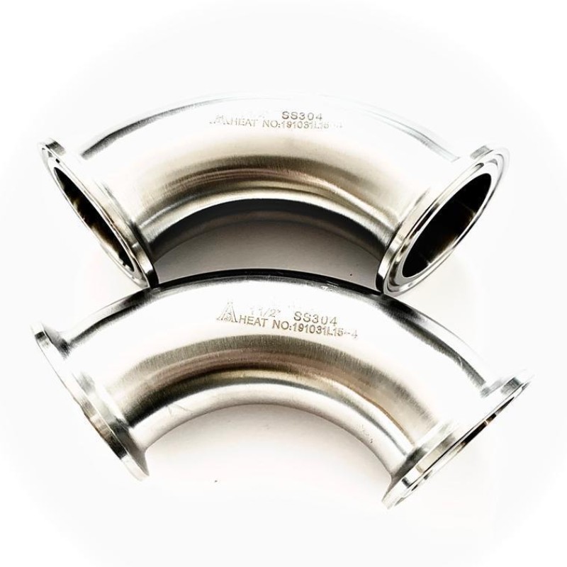 Juego de 2 Codos Clamp de acero inoxidable T-304 de 1 1/2" Marca SMT