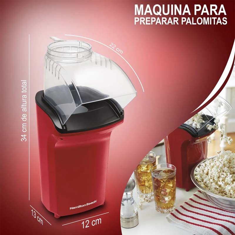 Máquina De Palomitas Aire Caliente Roja Hamilton Beach 73400