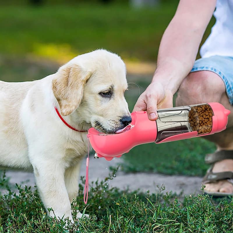 Botella Dispensador De Agua Bolsas Comida Perros Mascotas