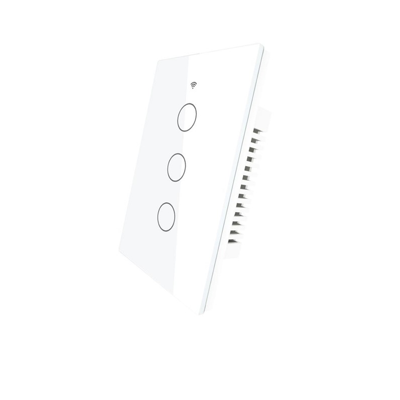 Apagador Inteligente Wifi Touch de 3 Botones No Requiere Neutro Compatible con Alexa y Google Home
