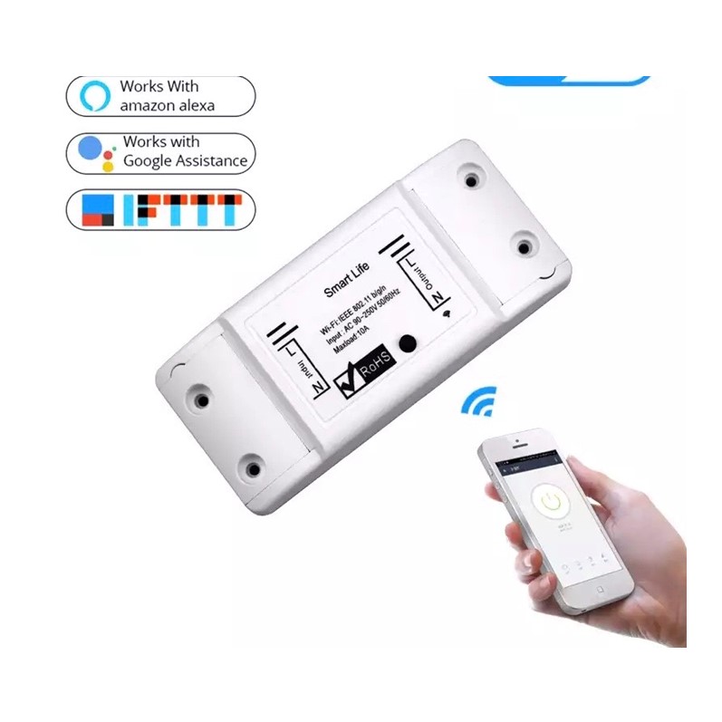 Interruptor Inteligente Wifi Pulsador Compatible con Alexa y Google Home