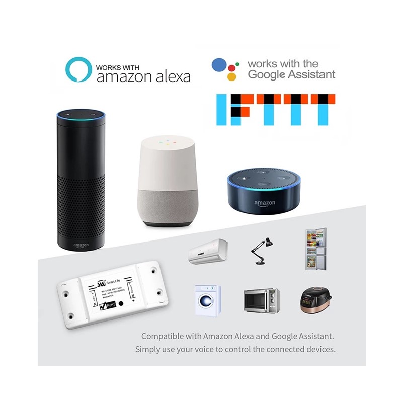 Interruptor Inteligente Wifi Pulsador Compatible con Alexa y Google Home