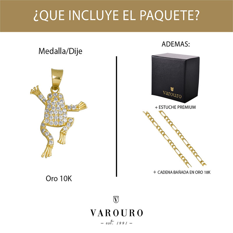 Dije Rana  VAROURO Oro  10k + Cadena De Regalo.