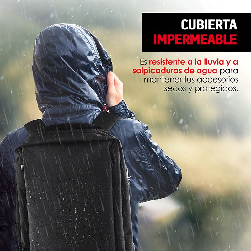 Mochila para Laptop Antirrobo Contra Agua Puerto USB Redlemon.