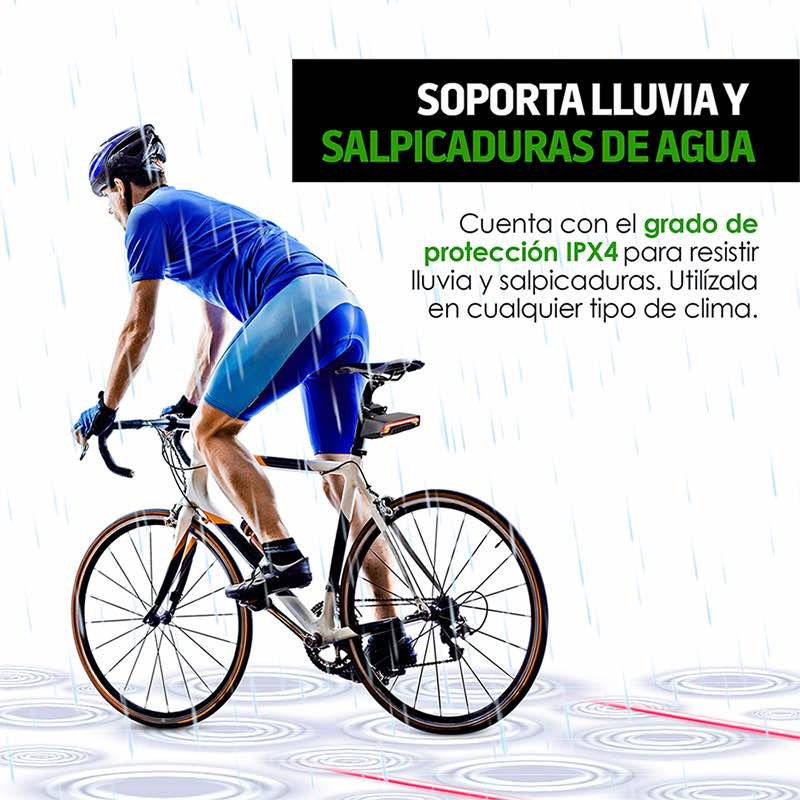 Luz Trasera para Bicicleta con Direccionales y Láser Redlemon