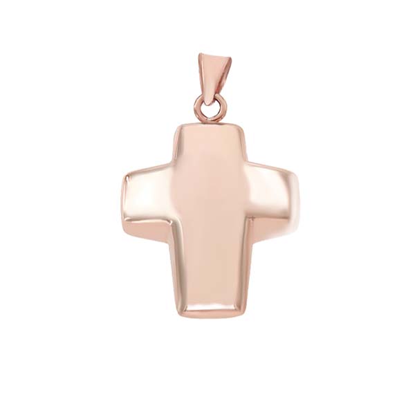 Cruz Inflado en Oro Rosa de 14 K + Obsequio