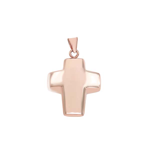 Cruz Inflado en Oro Rosa de 14 K + Obsequio