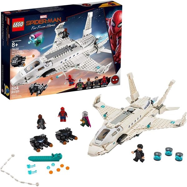 LEGO SPIDERMAN- JET STARK Y EL ATAQUE DEL DRON (504 piezas)