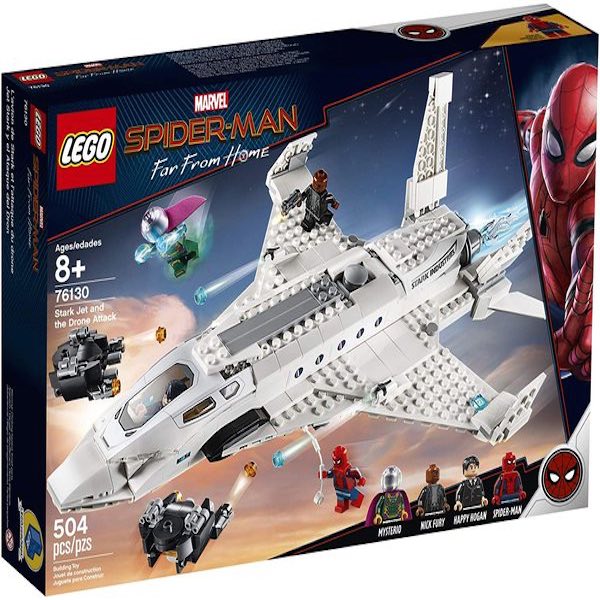 LEGO SPIDERMAN- JET STARK Y EL ATAQUE DEL DRON (504 piezas)