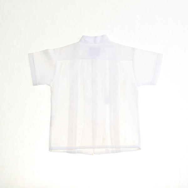 Conjunto de Guayabera Bordada de Manta color Blanco 1 a 6 años.
