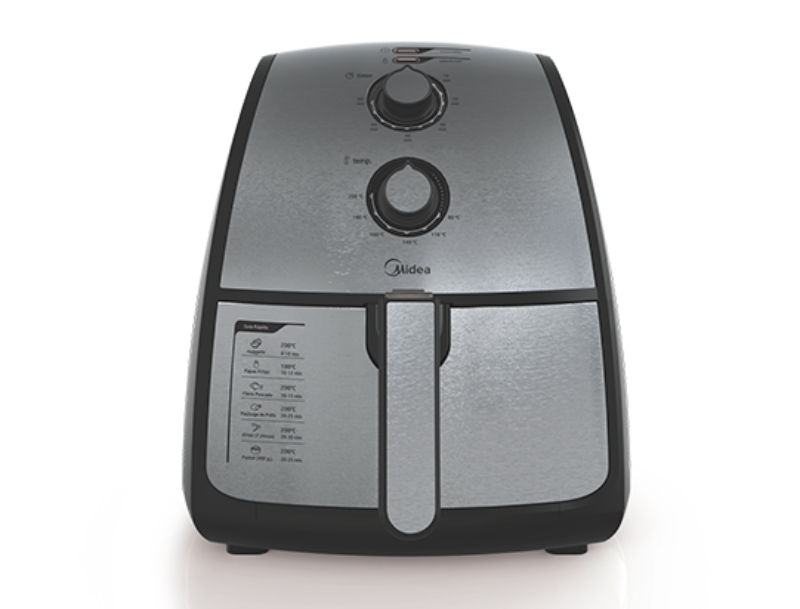 Freidora de Aire Eléctrica Midea MAF4N2SDSS 4.0L Negro/Acero Inox ALB5*