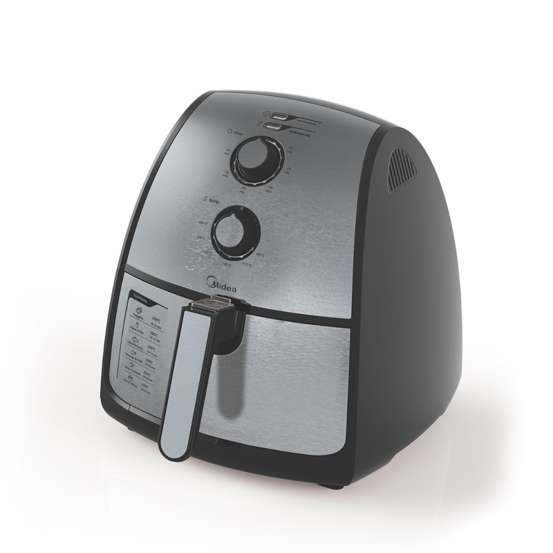 Freidora de Aire Eléctrica Midea MAF4N2SDSS 4.0L Negro/Acero Inox ALB5*