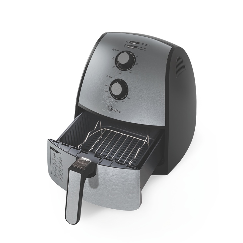 Freidora de Aire Eléctrica Midea MAF4N2SDSS 4.0L Negro/Acero Inox ALB5*