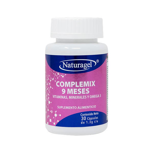 Complemix 9 meses ( Vitaminas, Minerales con Omega 3)  Naturagel Paquete de 3 frascos