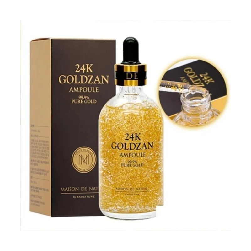 Suero Facial Hidratante Goldzan 24K, LBP, Primer Oro 24K Colágeno, 100 ml