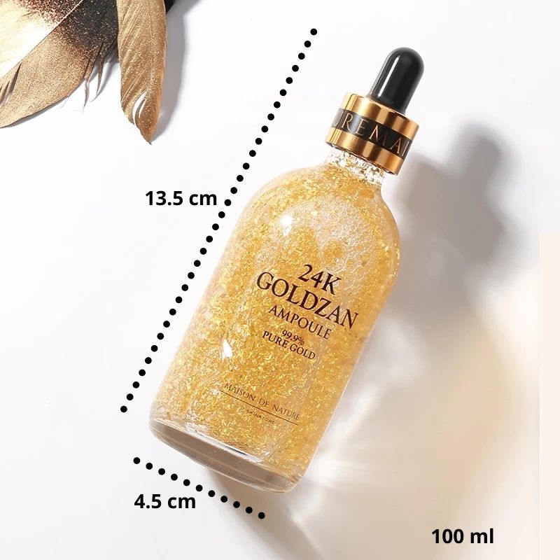 Suero Facial Hidratante Goldzan 24K, LBP, Primer Oro 24K Colágeno, 100 ml