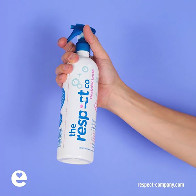 The Respect Co Limpiador Desinfectante multisuperficies - No Tóxico 100% Biodegradable, 495 ml Desinfectante para Superficies y Juguetes de Bebé