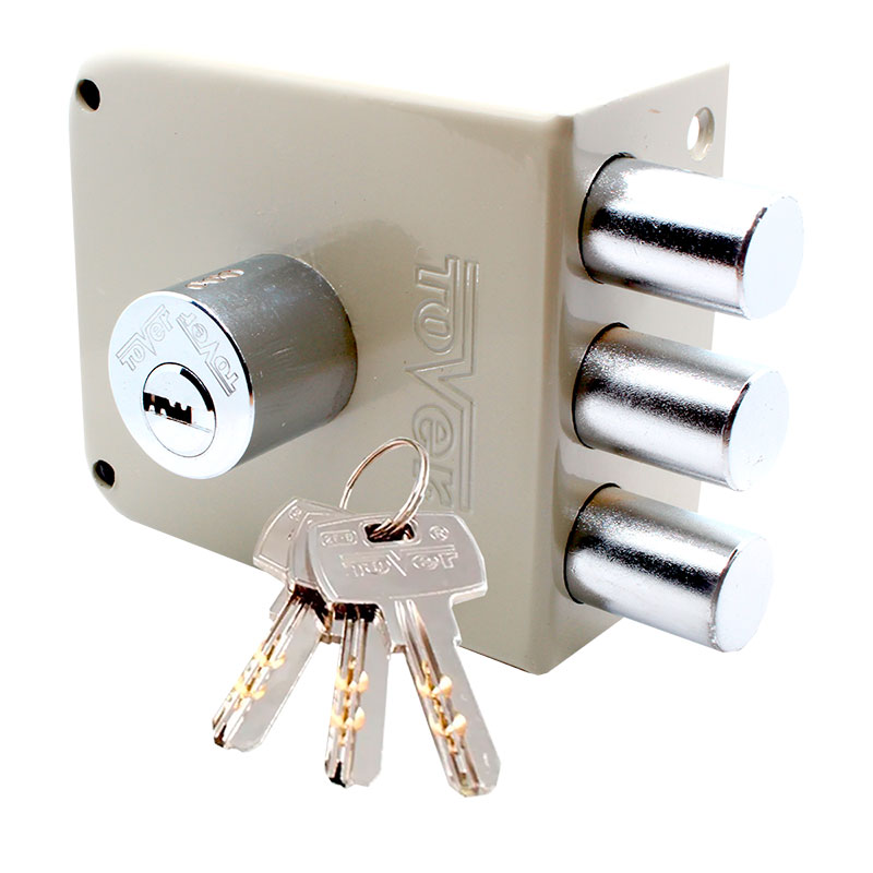 Cerradura Chapa Alta Seguridad Tover L6c C/ 3 Bulones Puntos