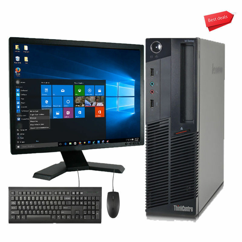 Computadora IBM M58 Core 2 Dual 4 GB de Ram SSD de 120 GB Lcd 19" Dell Teclado y Mouse Wifi Usb Camara web EQUIPO REACONDICIONADO GRADO B