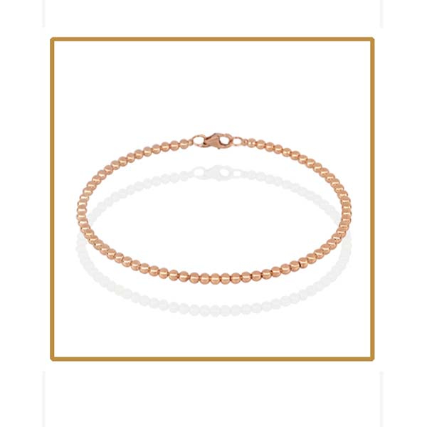 Pulsera de Bolitas en Oro Rosa de 14 K + Obsequio