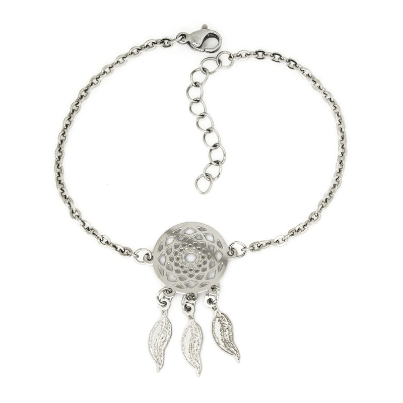 Pulsera de dama en acero inoxidable con atrapa sueños