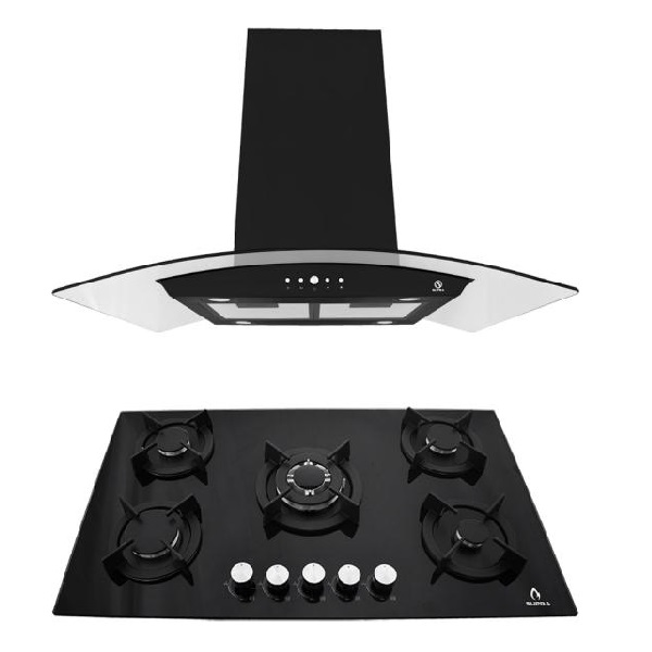 COMBO SUPRA LACIO, PARRILLA ONIX 90 CM Y CAMPANA DE ISLA CI-90-BLACK