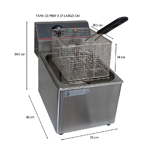 Freidora Electrica 8 Litros 110v Comercial Envio Gratis 