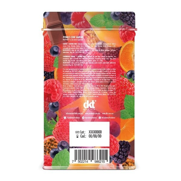 50 Condones Prudence de sabor + Lata Edición Especial Prudence Mix Sabores