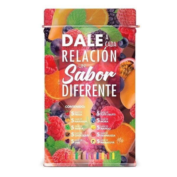 50 Condones Prudence de sabor + Lata Edición Especial Prudence Mix Sabores