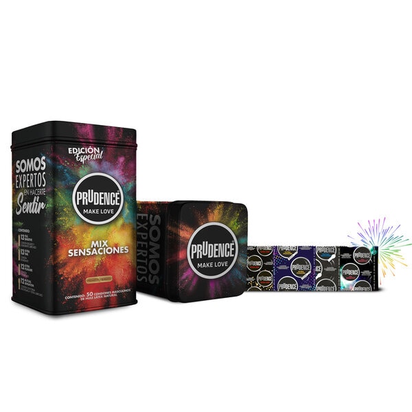 50 Condones Prudence + Lata Edición Especial Prudence Mix Sensaciones
