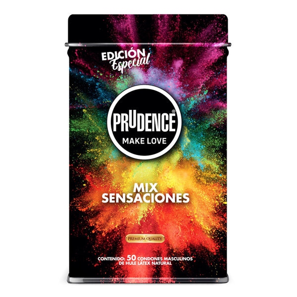 50 Condones Prudence + Lata Edición Especial Prudence Mix Sensaciones