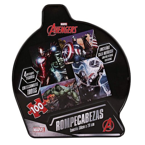 Rompecabezas Coleccionable Avengers Thor en caja Metálica 100 piezas