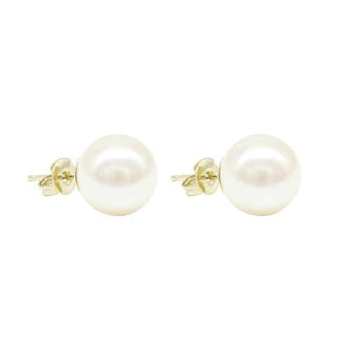 Aretes Pearls Light Golden y plata mexicana 0.925 