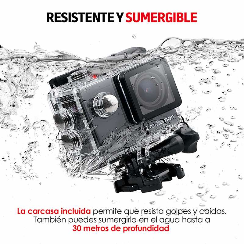 Camara GO PRO de Accion 4K Ultra HD Resistente al Agua Sumergible