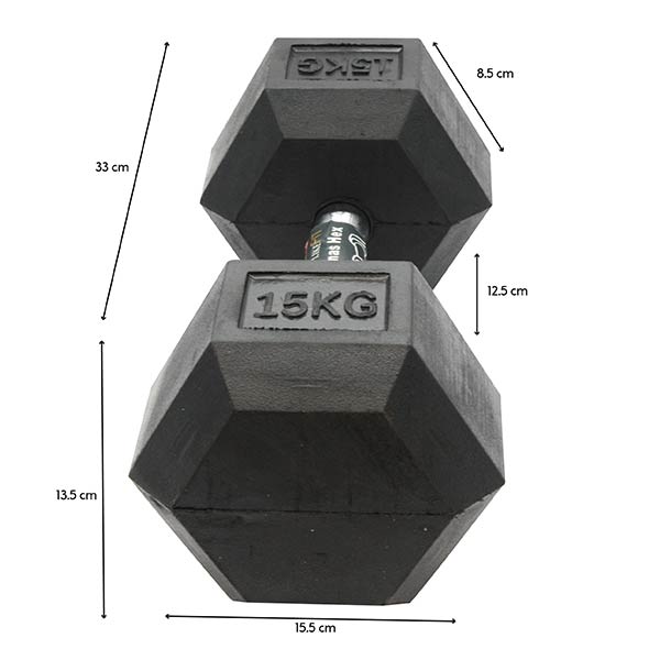 Par Mancuernas Pesa Hex. 15 Kg Likefit Para Entrenamiento