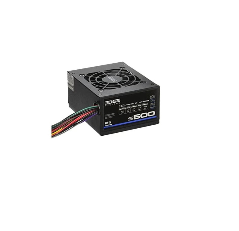 FUENTE PODER MICRO ATX 500W 204PINES VENTILADOR 80MM ENERGIA CORRIENTE PC ENSAMBLE GAMER CASA OFICI