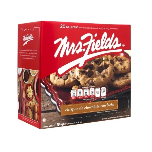 Galletas con Chispas de Chocolate Mrs. Fields 20 Piezas