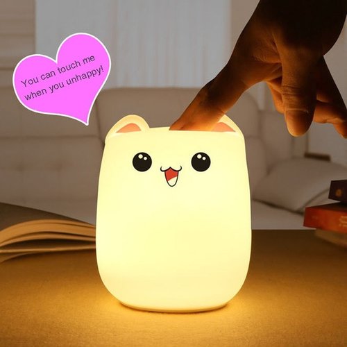 Lampara gato apachúrrable multicolor squishy ideal como lampara de noche 