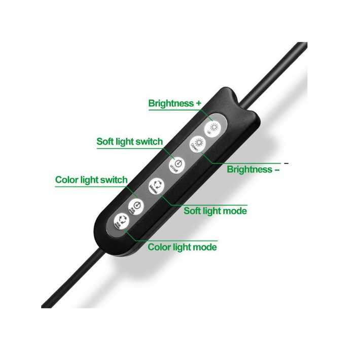 Aro de luz led RGB 30 cm Gadgets and Fun Tripie de 1.7 metros con luz blanca y luces de colores RGB