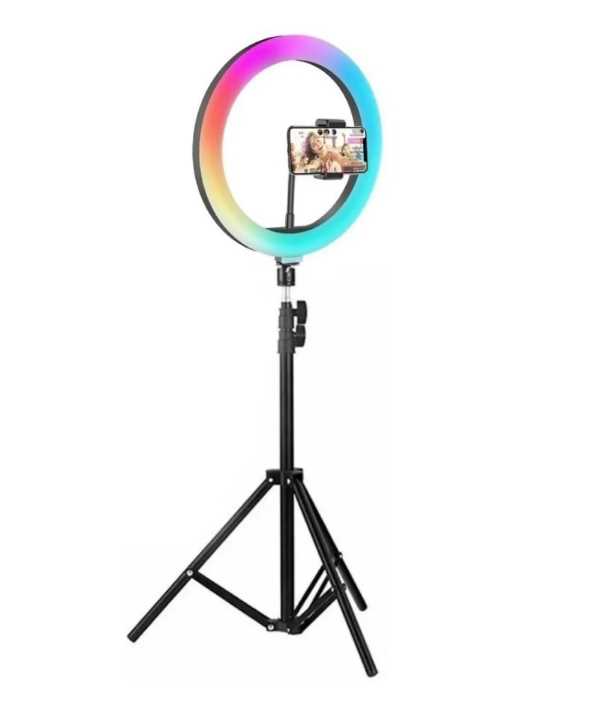 Aro de luz led RGB 30 cm Gadgets and Fun Tripie de 1.7 metros con luz blanca y luces de colores RGB