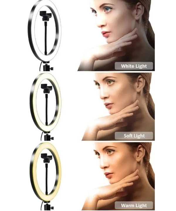 Aro de luz led 26 cm Gadgets & fun Tripie de 1.7 metros con luz blanca y luces de colores RGB