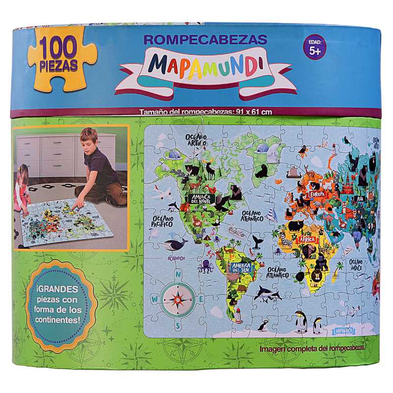 Rompecabezas para Niños Mapa Mundial Gigante Novelty
