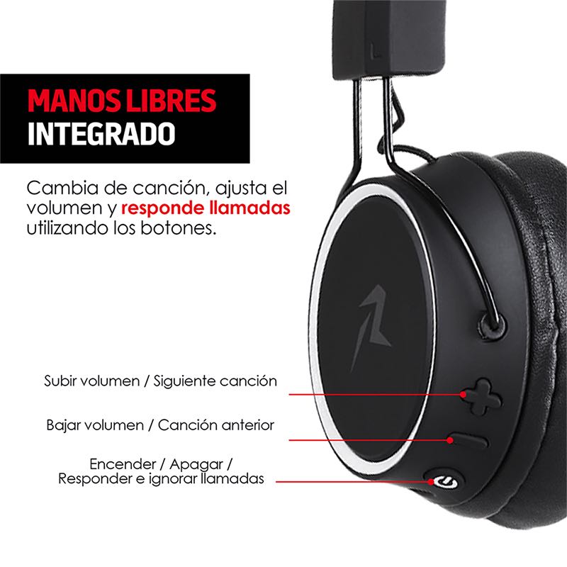 Audífonos Bluetooth Inalámbricos de Diadema Plegables Redlemon