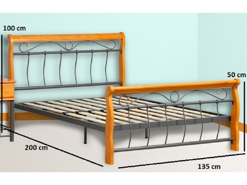 CAMA MATROMINIAL DE MADERA Y HERRERIA DE ACERO MODELO 832
