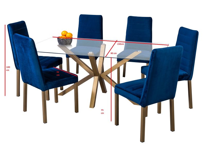 COMEDOR 6 SILLAS NAPOLES TUBULAR MOBILKRAFT.