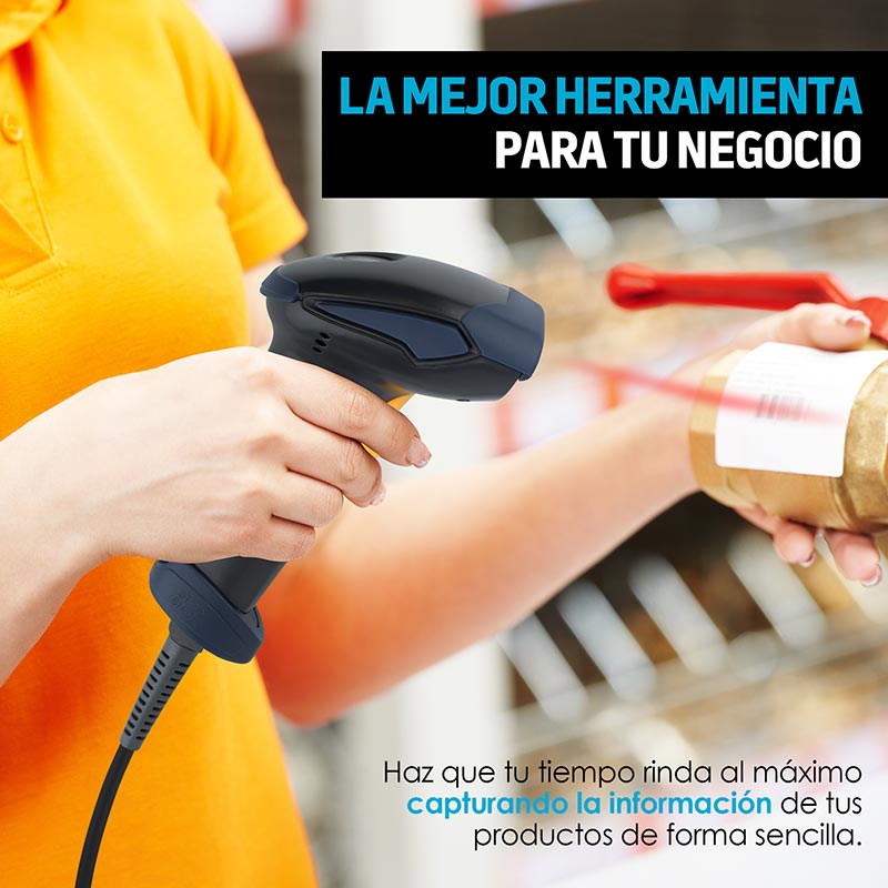 Redlemon Lector de Código de Barras Láser USB Universal para Punto de Venta (POS) o Almacén. Pistola Escáner de Códigos EAN, UPC, ISBN para Computadora.