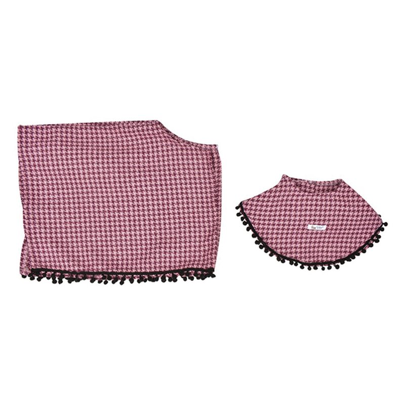 Kit Jorongo para Mascota + Chal de Mujer Unitalla Rosa Cuadros marca El Rebozo de Dolce