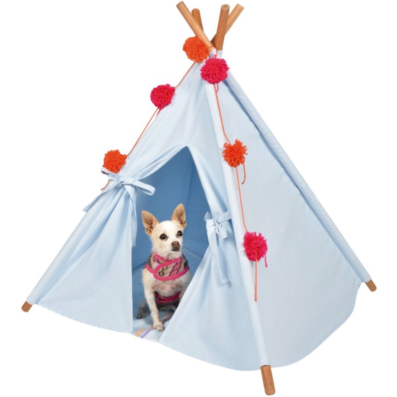 Tipi (teepee) Azul para perro pequeno y mediano marca El Rebozo de Dolce